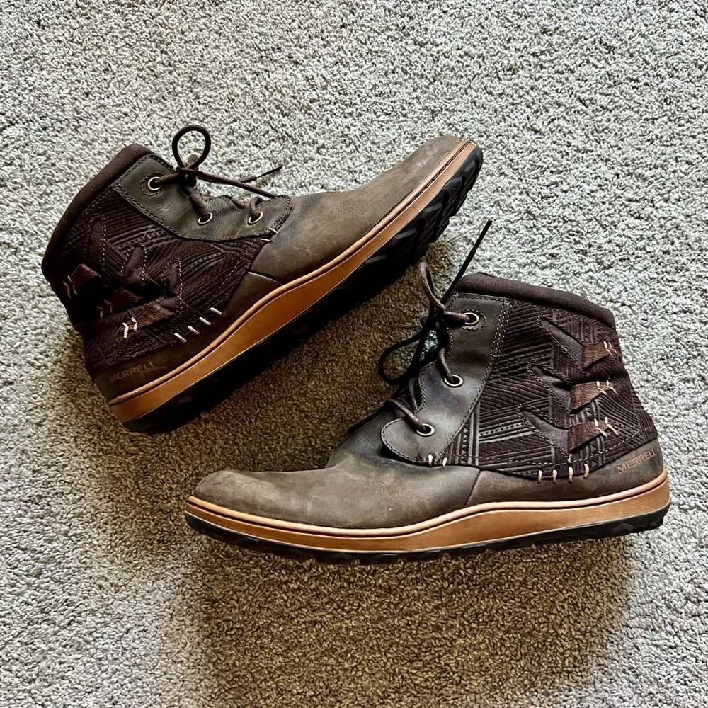 Merrell Dark Brown Lace-Up Ankle Booties